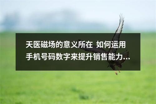 天医磁场的意义所在  如何运用手机号码数字来提升销售能力，成为一个顶