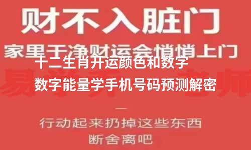 十二生肖开运颜色和数字  数字能量学手机号码预测解密